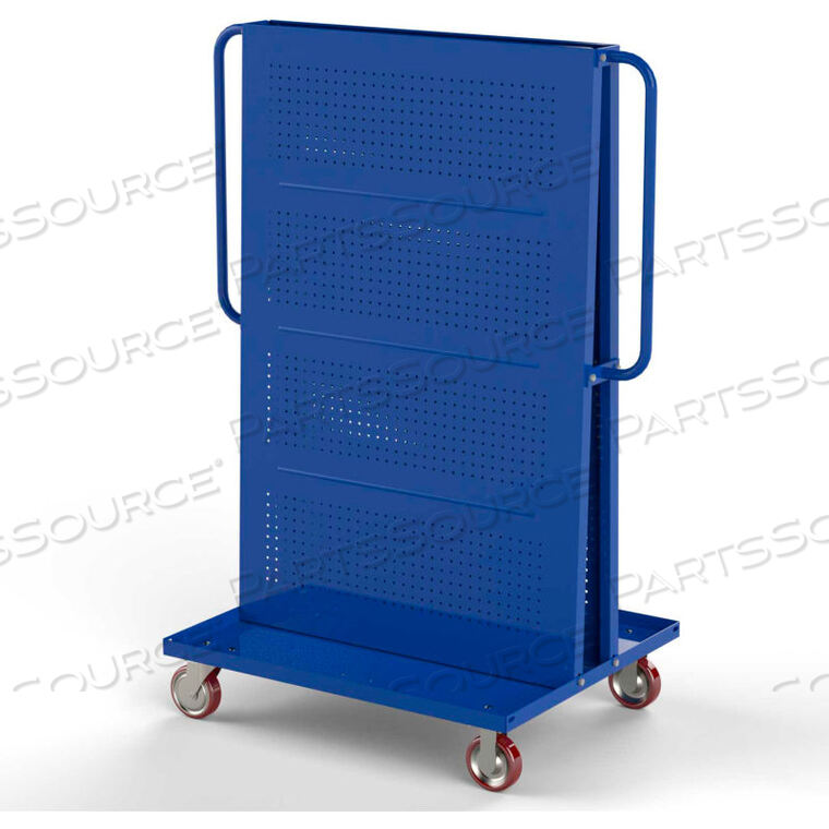 OEM#: F89550BMODULAR A-FRAME BIN CART F89550 W/2 ROUND-PEG PEGBOARD PANELS 36W X 30D X 62H, BLUE by Valley Craft Industries, Inc