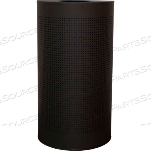 OEM#: CLHR12-BK12 GAL. STEEL HALF ROUND WASTE RECEPTACLE WITH LINER, BLACK by Witt Company