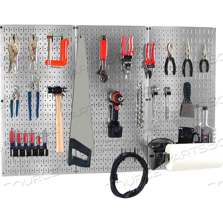 OEM#: 30-BAS-300 GVBPEGBOARD BASIC TOOL ORGANIZER KIT, GALVANIZED BLACK, 48 X 32 X 9 by Wall Control Pegboard