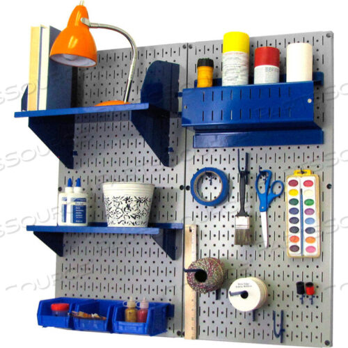 OEM#: 30-CC-200 GBUPEGBOARD HOBBY CRAFT ORGANIZER STORAGE KIT, GRAY/BLUE, 32 X 32 X 9 by Wall Control Pegboard