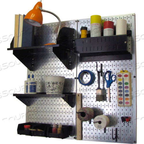 OEM#: 30-CC-200 GVBPEGBOARD HOBBY CRAFT ORGANIZER STORAGE KIT, GALVANIZED BLACK, 32 X 32 X 9 by Wall Control Pegboard