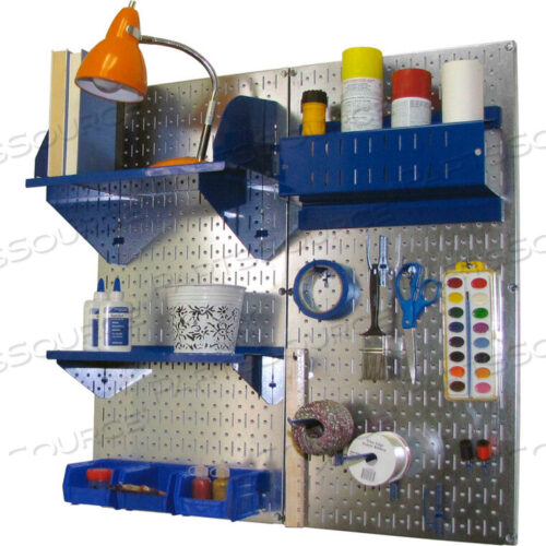 OEM#: 30-CC-200 GVBUPEGBOARD HOBBY CRAFT ORGANIZER STORAGE KIT, GALVANIZED BLUE, 32 X 32 X 9 by Wall Control Pegboard