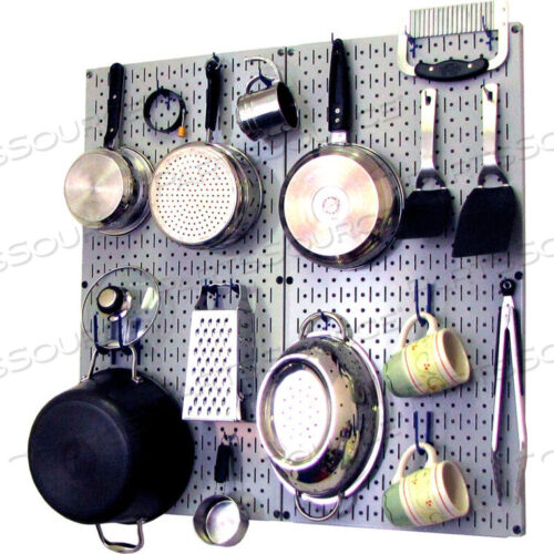 OEM#: 30-KTH-200 GBUKITCHEN PEGBOARD PACK STORAGE & ORGANIZATION KIT, GRAY/BLUE, 32 X 32 X 6 by Wall Control Pegboard