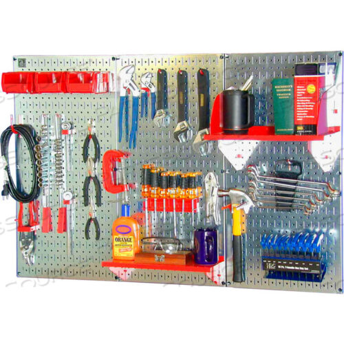 OEM#: 30-WRK-400 GVRPEGBOARD STANDARD TOOL STORAGE KIT, GALVANIZED RED, 48 X 32 X 9 by Wall Control Pegboard