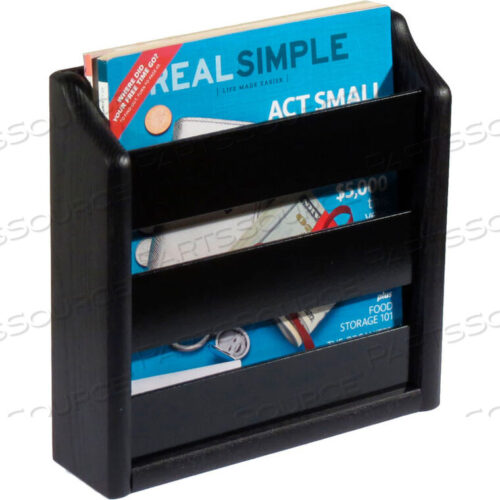 OEM#: MRS1BKWALL MOUNT OR COUNTERTOP MAGAZINE RACK 11W BLACK by Wooden Mallet