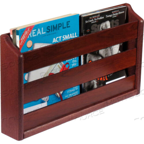 OEM#: MRS2MHWALL MOUNT OR COUNTERTOP MAGAZINE RACK 20W MAHOGANY by Wooden Mallet