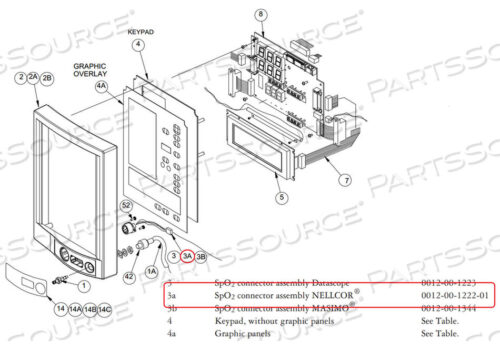 Replaces Mindray North America 0012-00-1222-01SPO2 CONNECTOR ASSY. NELLCOR