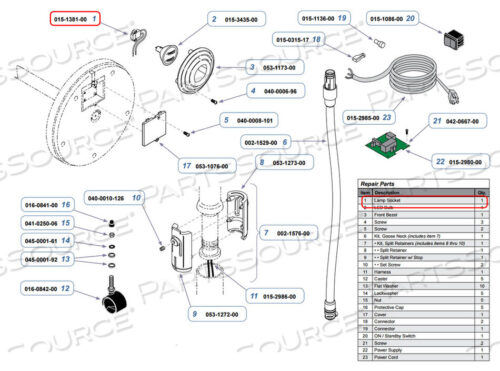 OEM#: 015-1381-00LAMP SOCKET by Midmark Corp.