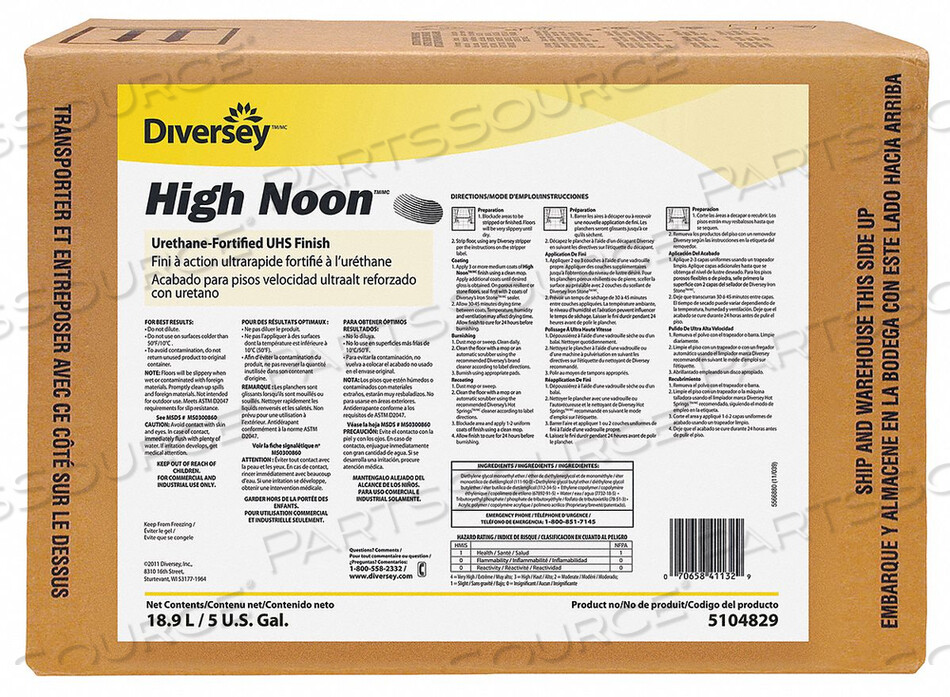 OEM#: 5104829FLOOR FINISH 5 GAL. 30 TO 45 MIN. by Diversey