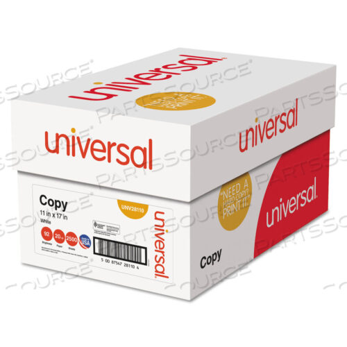 OEM#: UNV28110COPY PAPER, 92 BRIGHT, 20 LB BOND WEIGHT, 11 X 17, WHITE, 500 SHEETS/REAM, 5 REAMS/CARTON by Universal