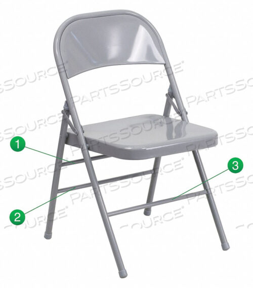 OEM#: HF3-MC-309AS-GY-GGFLASH FURNITURE METAL FOLDING CHAIR - GRAY - HERCULES SERIES by Flash Furniture