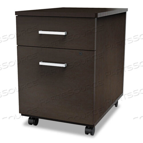 OEM#: TR752MOCTRENTO LINE MOBILE PEDESTAL FILE, LEFT OR RIGHT, 2-DRAWERS: BOX/FILE, LEGAL/LETTER, MOCHA, 16.5 X 19.75 X 23.63 by Linea Italia Inc