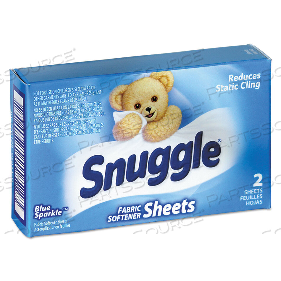 OEM#: VEN 2979929VEND-DESIGN FABRIC SOFTENER SHEETS, BLUE SPARKLE, 2 SHEETS/BOX, 100 BOXES/CARTON by Snuggle
