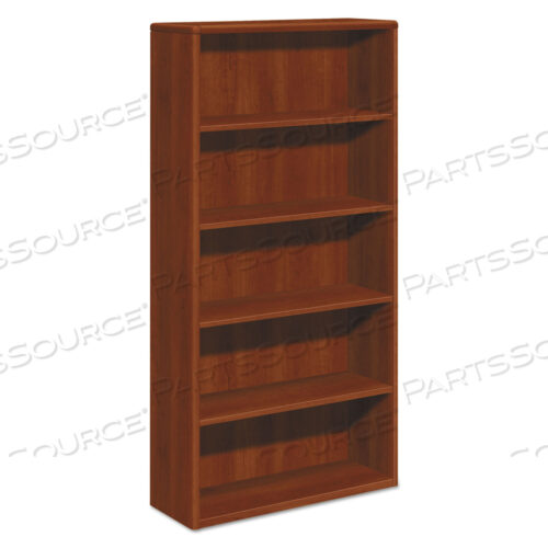 10700 SERIES WOOD BOOKCASE, FIVE-SHELF, 36W X 13.13D X 71H, COGNAC