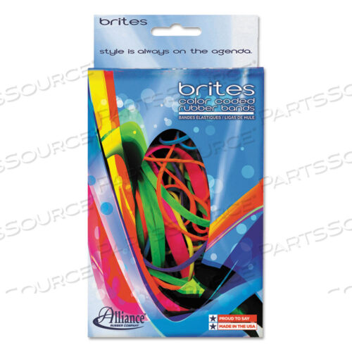 OEM#: 07706BRITES PIC-PAC RUBBER BANDS, SIZE 54 (ASSORTED), 0.04 GAUGE, ASSORTED COLORS, 1.5 OZ BOX, BAND-COUNT VARIES by Alliance Rubber Company