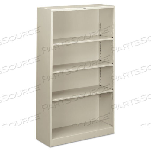 OEM#: HS60ABC.QMETAL BOOKCASE, FOUR-SHELF, 34.5W X 12.63D X 59H, LIGHT GRAY by HON