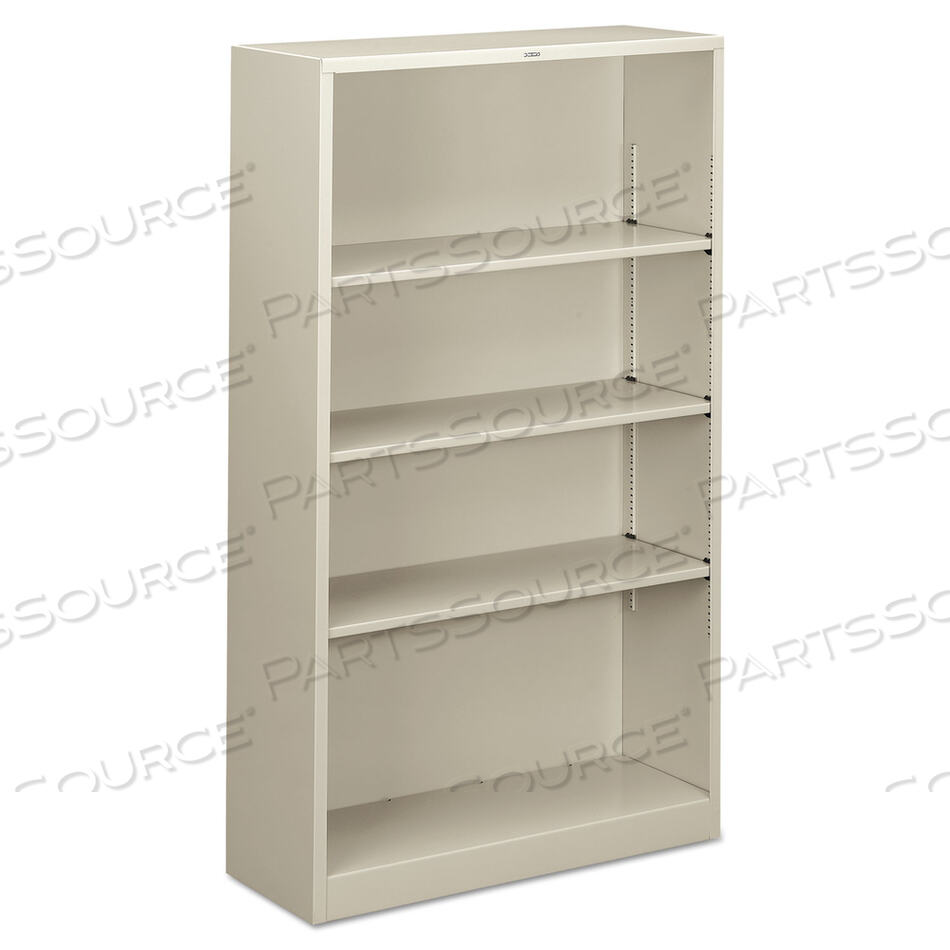 OEM#: HS60ABC.QMETAL BOOKCASE, FOUR-SHELF, 34.5W X 12.63D X 59H, LIGHT GRAY by HON