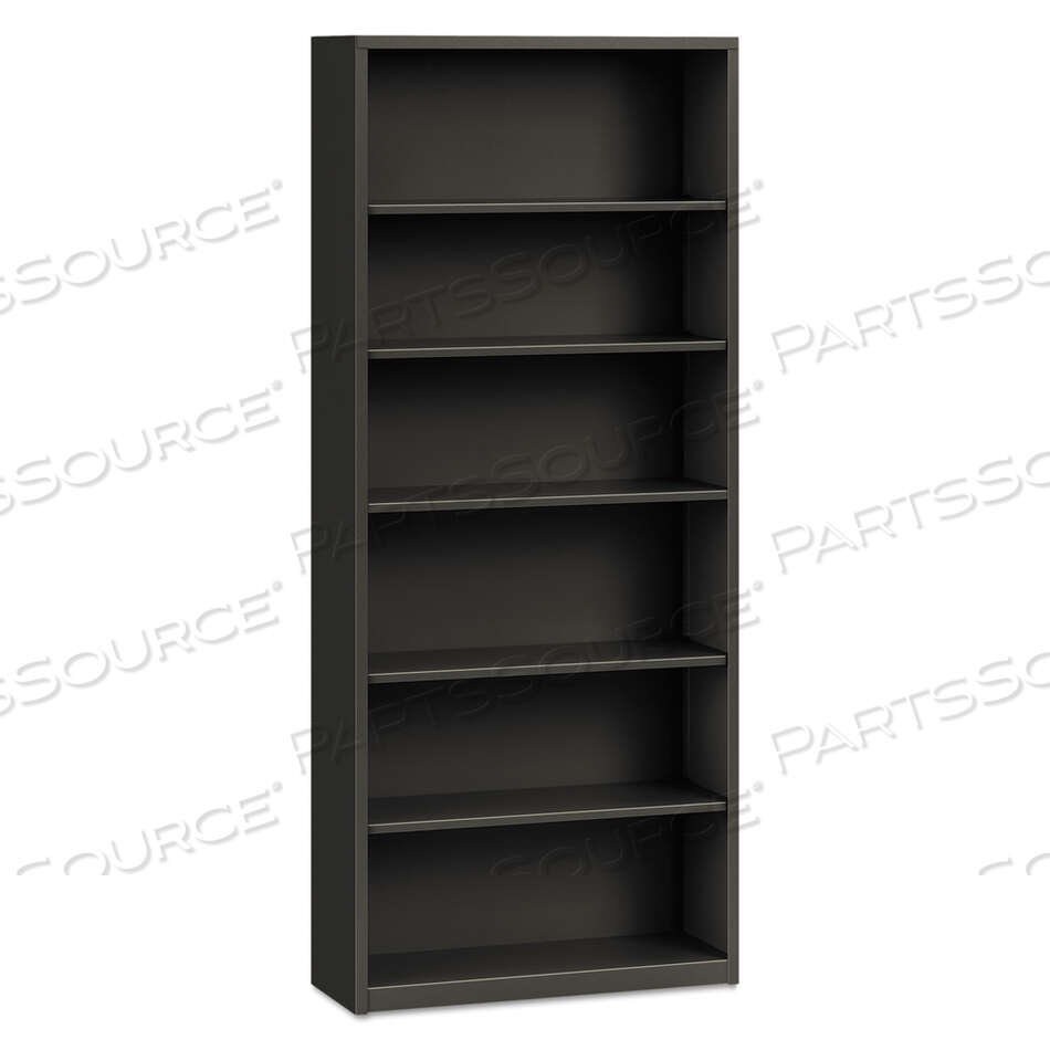 OEM#: HS82ABC.SMETAL BOOKCASE, SIX-SHELF, 34.5W X 12.63D X 81.13H, CHARCOAL by HON