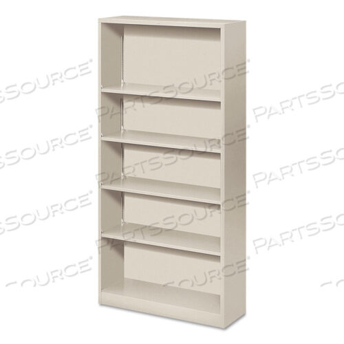 OEM#: HS72ABC.QMETAL BOOKCASE, FIVE-SHELF, 34.5W X 12.63D X 71H, LIGHT GRAY by HON