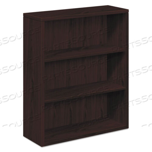 OEM#: H105533.NN10500 SERIES LAMINATE BOOKCASE, THREE-SHELF, 36W X 13.13D X 43.38H, MAHOGANY by HON
