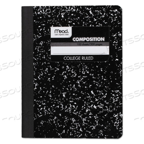 OEM#: 09932SQUARE DEAL COMPOSITION BOOK, MEDIUM/COLLEGE RULE, BLACK COVER, 9.75 X 7.5, 100 SHEETS by Mead