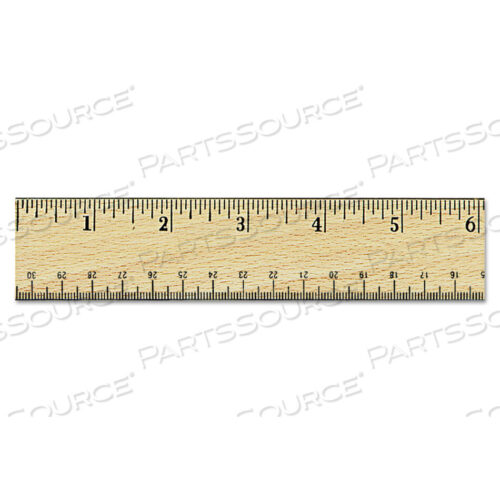 OEM#: UNV59021FLAT WOOD RULER W/DOUBLE METAL EDGE, STANDARD, 12 LONG, CLEAR LACQUER FINISH by Universal