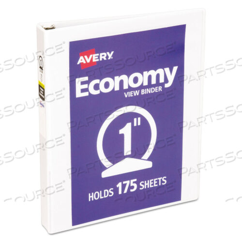 OEM#: 05711ECONOMY VIEW BINDER WITH ROUND RINGS, 3 RINGS, 1 CAPACITY, 11 X 8.5, WHITE, (5711) by Avery