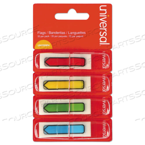 OEM#: UNV99004PAGE FLAGS, ASSORTED COLORS, 35 FLAGS/DISPENSER, 4 DISPENSERS/PACK by Universal