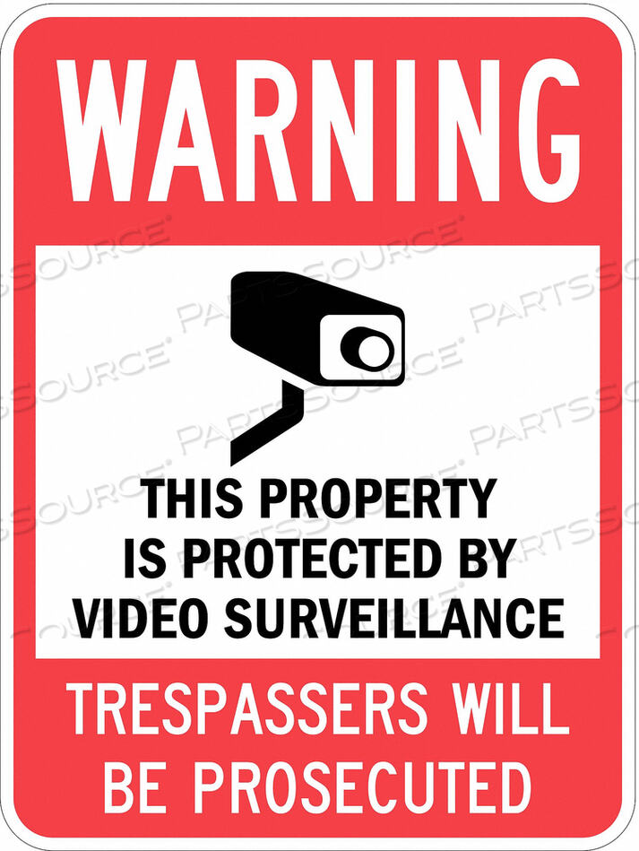 OEM#: T1-1098-HI_18X24PROPERTY SIGN WARNING 24 IN 18 IN by Lyle Signs Inc.