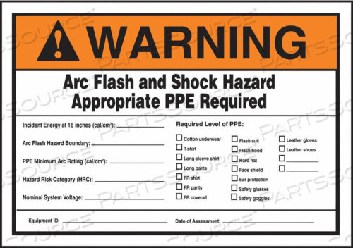 OEM#: LELC337LABEL 3-1/2X5 WARNING ARC FLASH AND by Accuform Manufacturing, Inc.