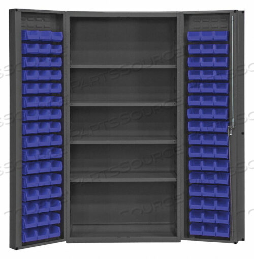 OEM#: DC-DLP-96-4S-5295STORAGE BIN CABINET - 96 BLUE HOOK-ON BINS 4 ADJ. SHELVES 36WX24DX72H by Durham Manufacturing Company
