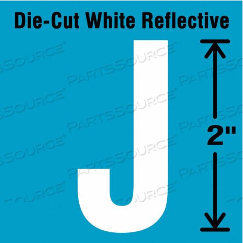 OEM#: DWR-2-J-5DIE-CUT REFL. LETTER LABEL J 2IN H PK5 by Strance, Inc.