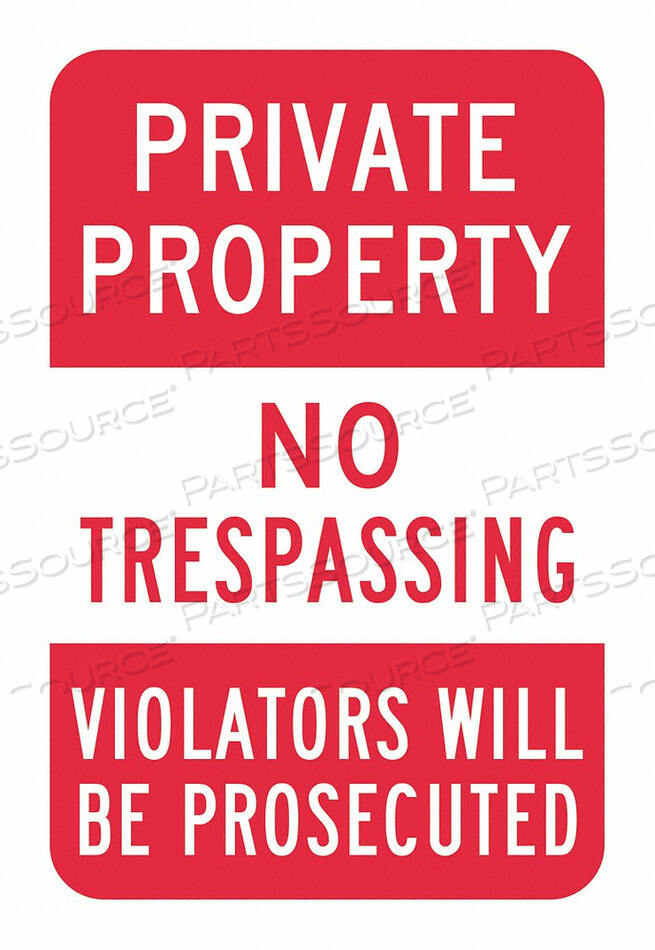 OEM#: T1-3167-NA_12X18FACILITY SIGN 12 W 18 H 0.040 THICKNESS by Lyle Signs Inc.