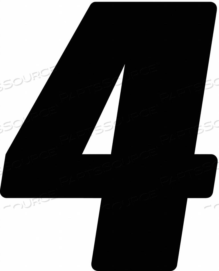 OEM#: DB53B-4NUMBER LABEL BLK 5-1/2 IN H NO. 4 PK3 by Hardline Products