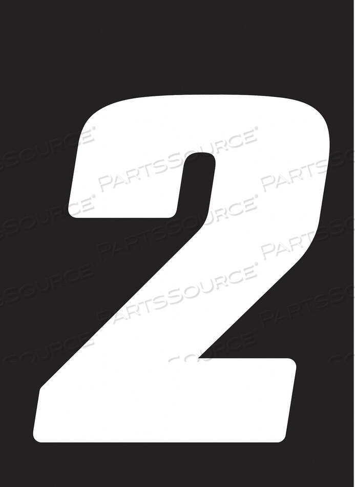OEM#: DB43W-2NUMBER LABEL WHT VINYL 4 IN H NO. 2 PK3 by Hardline Products