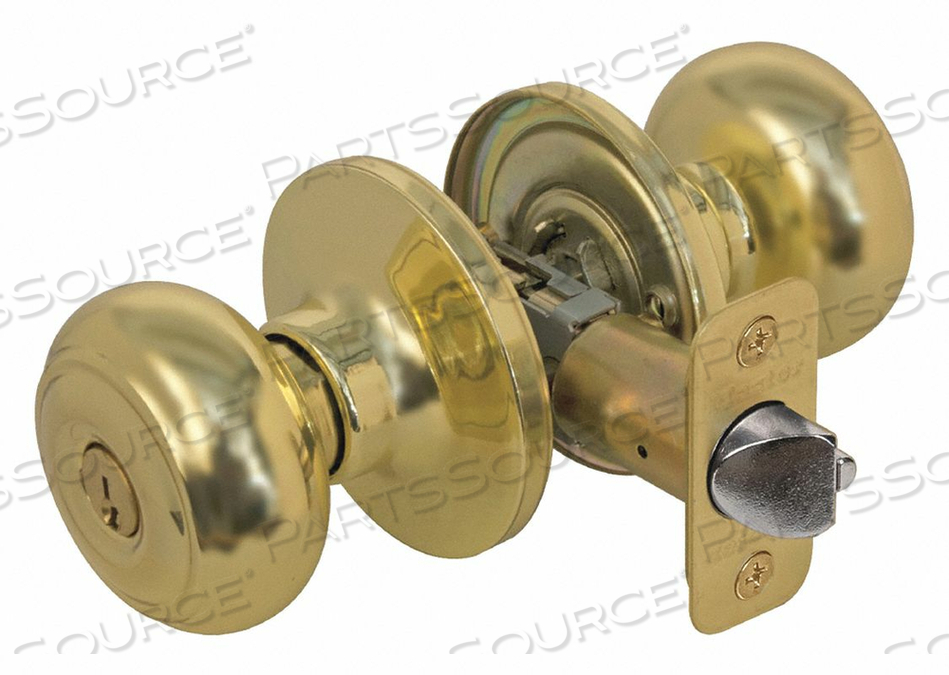 OEM#: RU0103KA4KNOB LOCKSET RUSK STYLE POLISHED BRASS by Master Lock