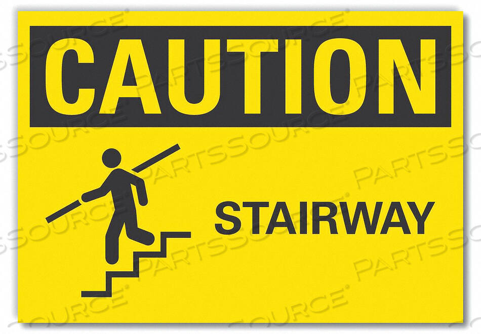 OEM#: LCU3-0142-RD_7X5CAUTION SIGN STAIRWAY 5 X7 by Lyle Signs Inc.