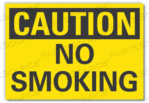 OEM#: LCU3-0210-RD_7X5CAUTION NO SMOKING SIGN 5X7 BLK/YLW by Lyle Signs Inc.