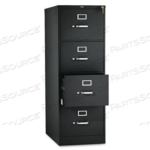 OEM#: H514C.P.P510 SERIES VERTICAL FILE, 4 LEGAL-SIZE FILE DRAWERS, BLACK, 18.25 X 25 X 52 by HON