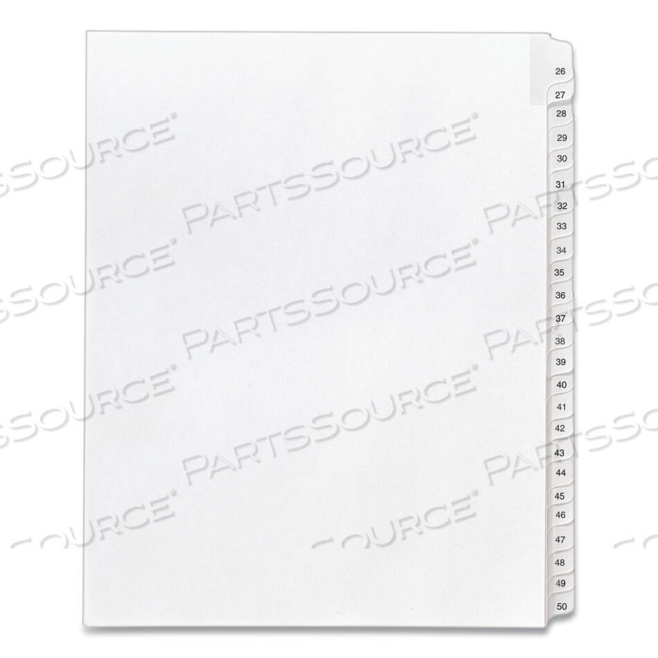 OEM#: 01702PREPRINTED LEGAL EXHIBIT SIDE TAB INDEX DIVIDERS, ALLSTATE STYLE, 25-TAB, 26 TO 50, 11 X 8.5, WHITE, 1 SET, (1702) by Avery