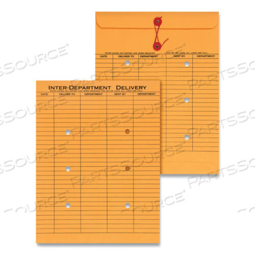 OEM#: UNV63568LIGHT BROWN KRAFT STRING/BUTTON INTEROFFICE ENVELOPE, #97, TWO-SIDED FIVE-COLUMN FORMAT, 10 X 13, LIGHT BROWN KRAFT, 100/BOX by Universal