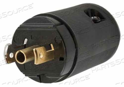 OEM#: HBL7594VMIDGET LOCKING PLUG, 15A, 125V, 2P 3W NYLON BLACK by Hubbell Incorporated, Wiring Device-Kellums