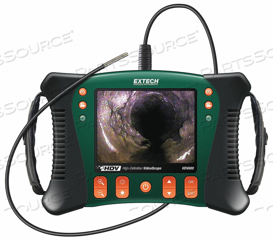 OEM#: HDV610HD VIDEOSCOPE KIT W/5.5 MM FLEXIBLE PROBE, GREEN/ORANGE, CASE INCLUDED by Extech Instruments