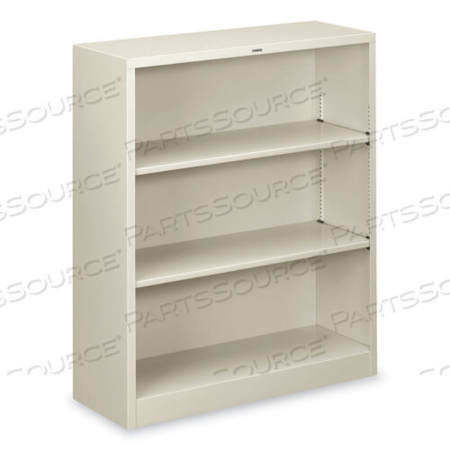 OEM#: HS42ABC.QMETAL BOOKCASE, THREE-SHELF, 34.5W X 12.63D X 41H, LIGHT GRAY by HON