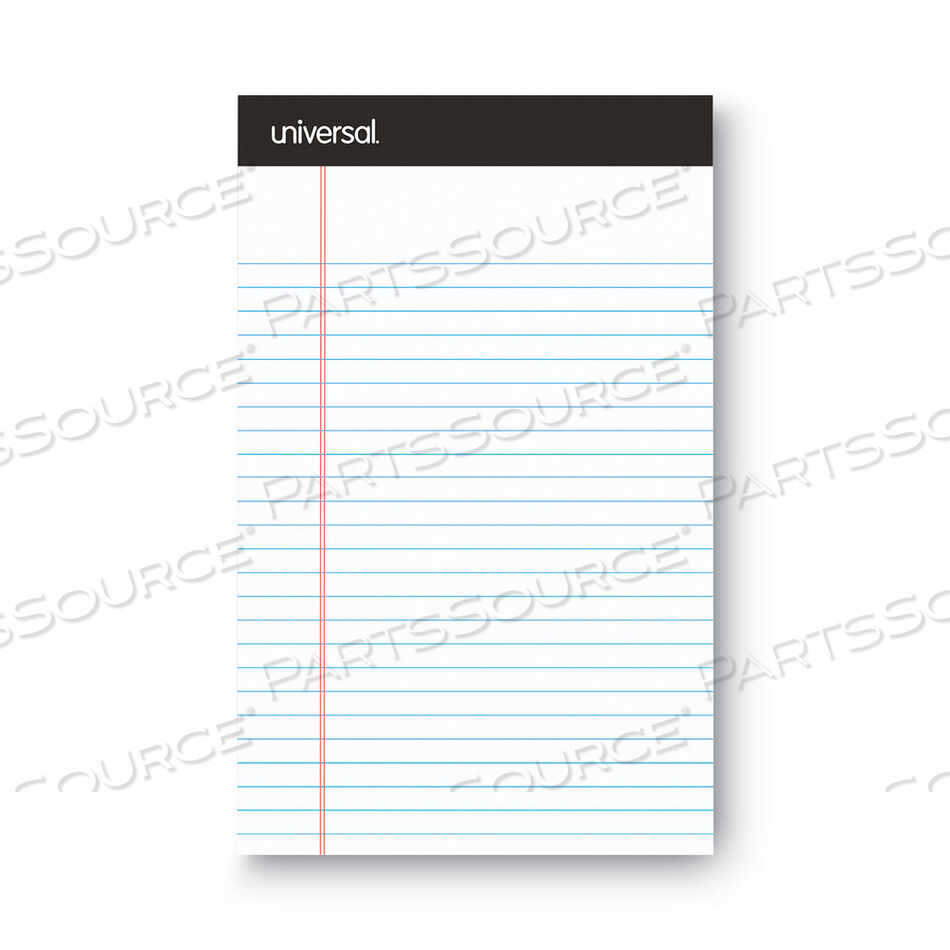 OEM#: UNV56300PREMIUM RULED WRITING PADS WITH HEAVY-DUTY BACK, NARROW RULE, BLACK HEADBAND, 50 WHITE 5 X 8 SHEETS, 6/PACK by Universal