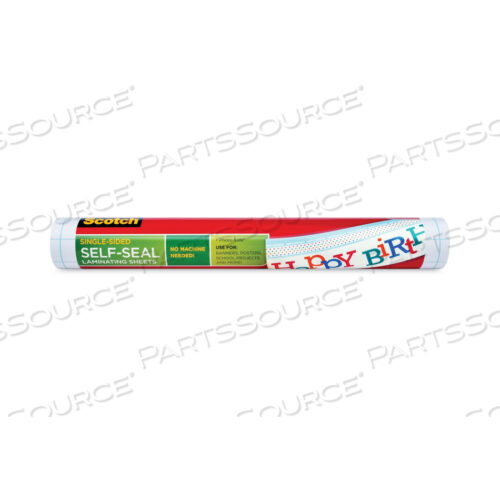 SINGLE-SIDED SELF-SEAL LAMINATING ROLL, 9.5 MIL, 16 X 10 FT, GLOSS CLEAR