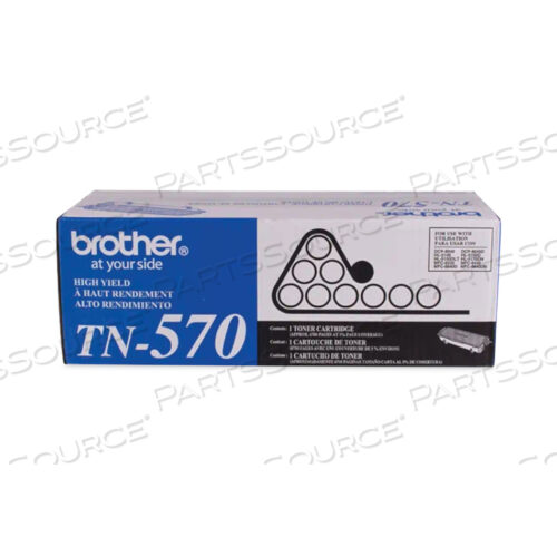 Replaces Brother TN570TONER CARTRIDGE, REPLACEMENT FOR BROTHER DCP-8020, BROTHER DCP-8025, BROTHER DCP-8025D, BROTHER DCP-8025DN, BROTHER HL-1650, BROTHER HL-1670N, BR