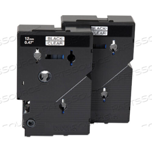 OEM#: TC10TC TAPE CARTRIDGES FOR P-TOUCH LABELERS, 0.47 X 25.2 FT, BLACK ON CLEAR, 2/PACK by Brother
