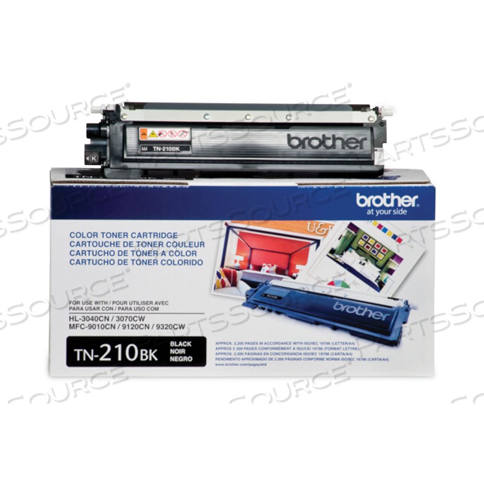 Replaces Brother TN210BKTONER CARTRIDGE, REPLACEMENT FOR BROTHER HL-3040, BROTHER HL-3040CN, BROTHER HL-3070, BROTHER HL-3070CW, BROTHER MFC-9010, BROTHER MFC-9010CN, BR