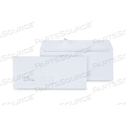 OEM#: UNV36005PEEL SEAL STRIP BUSINESS ENVELOPE, ADDRESS WINDOW, #10, SQUARE FLAP, SELF-ADHESIVE CLOSURE, 4.13 X 9.5, WHITE, 500/BOX by Universal